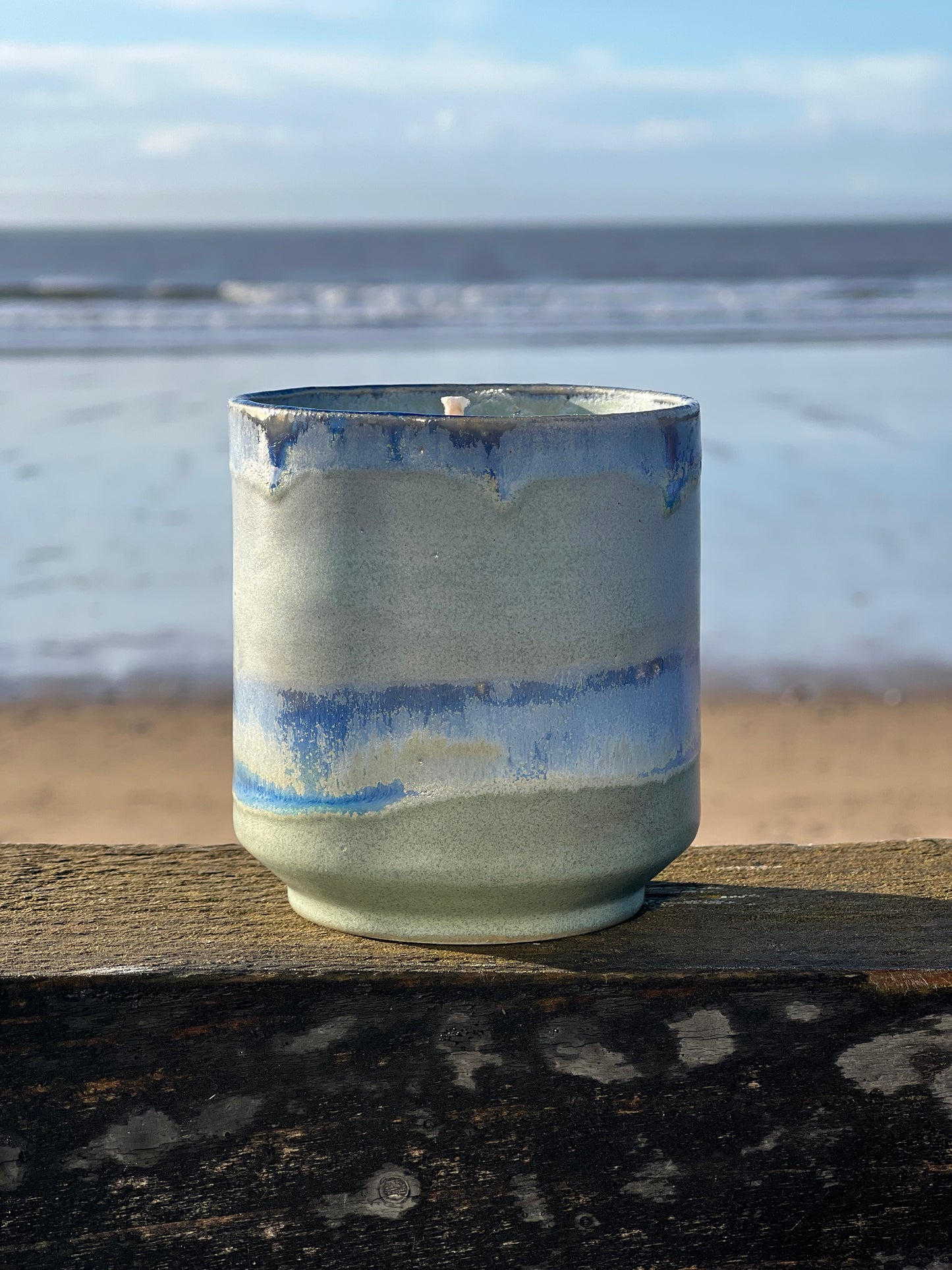 Seascape Pot with Lemongrass & Orange Essential Oil Candle