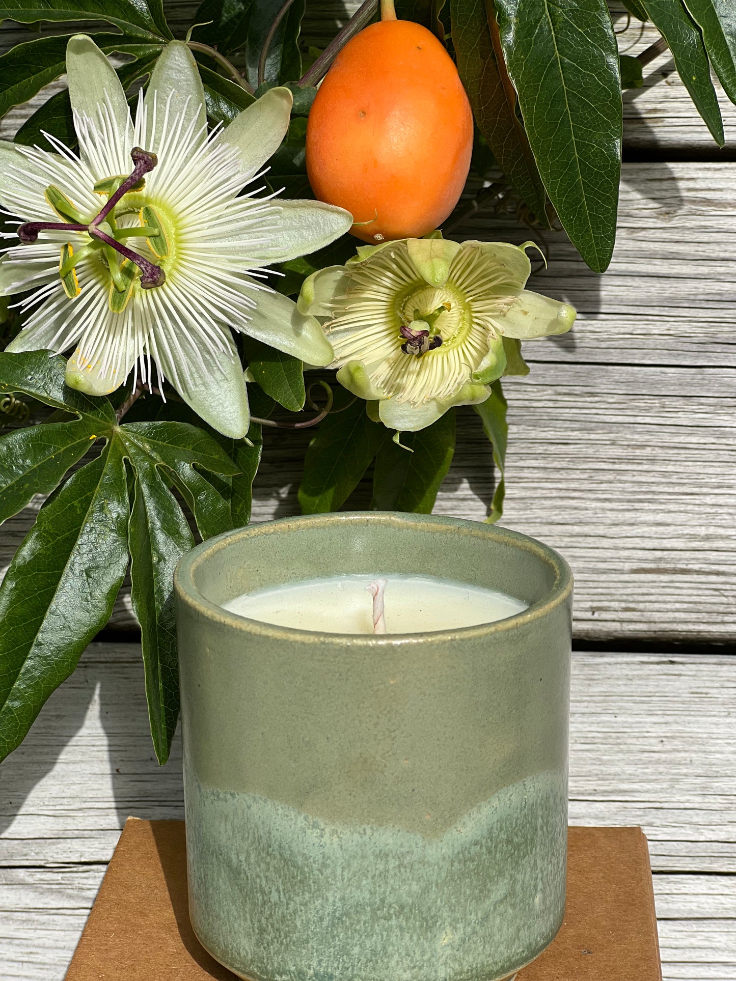 Beau's Green Pot with Lemongrass & Orange Essential Oil Candle